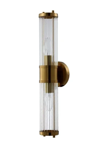 Бра SANCHO AP2 BRASS Crystal Lux прозрачный на 2 лампы, основание бронзовое в стиле современный  фото 2